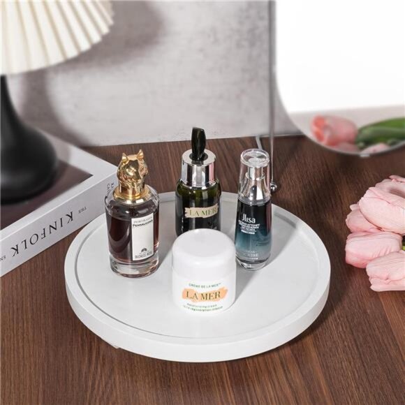 Rustic Wooden Vanity Tray – 10” Round Farmhouse Riser, Handmade - Picture 2 of 3